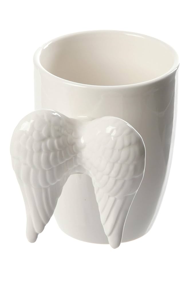 Amazon.co.jp: Novelty Ceramic White Angel Wings Mug by
